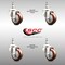 Service Caster 3 Inch 316SS Maroon Polyurethane Wheel Swivel 12mm Threaded Stem Caster Set SCC-SS316TS20S314-PPUB-MRN-M1215-4 - alternate 1